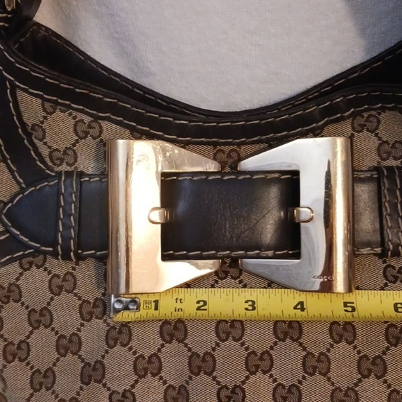 Gucci Tote Shoulder Bag Purse w LARGE GOLD BOW CC Monogram Canvas Vintage - Picture 9 of 17